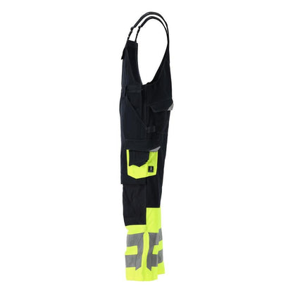 MASCOT® Sunderland salopette, noir bleu/jaune haute visibilité