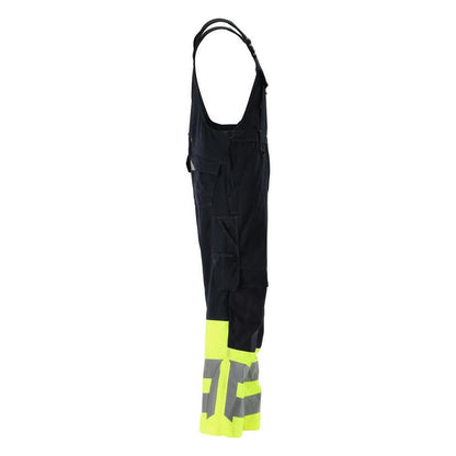 MASCOT® Sunderland salopette, noir bleu/jaune haute visibilité