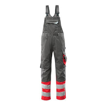 MASCOT® Sunderland salopette, anthracite foncé/rouge haute visibilité