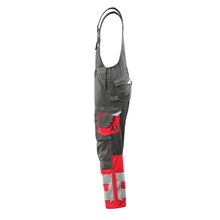 MASCOT® Sunderland salopette, anthracite foncé/rouge haute visibilité