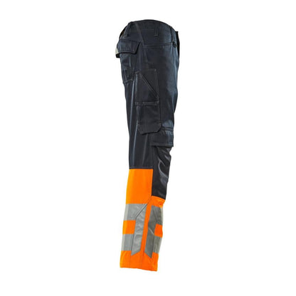 Pantalon MASCOT® Leeds, noir bleu/orange haute visibilité
