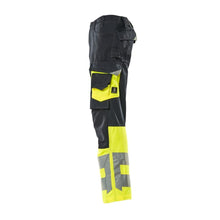 Pantalon MASCOT® Leeds, noir bleu/jaune haute visibilité