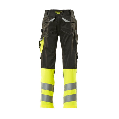 Pantalon MASCOT® Leeds, noir/jaune haute visibilité