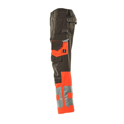 MASCOT® Leeds pantalon, anthracite foncé/rouge haute visibilité