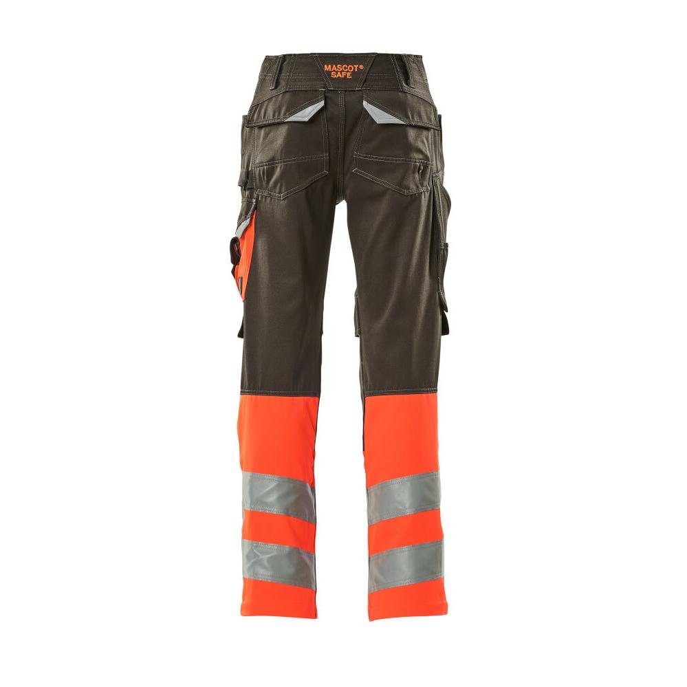 MASCOT® Leeds pantalon, anthracite foncé/rouge haute visibilité