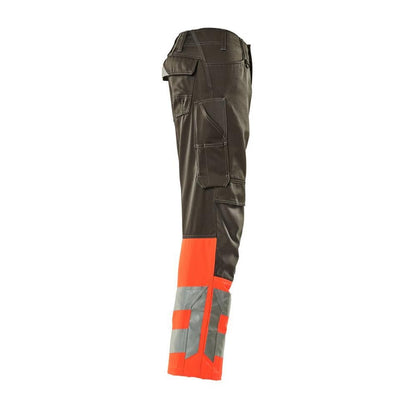 MASCOT® Leeds pantalon, anthracite foncé/rouge haute visibilité