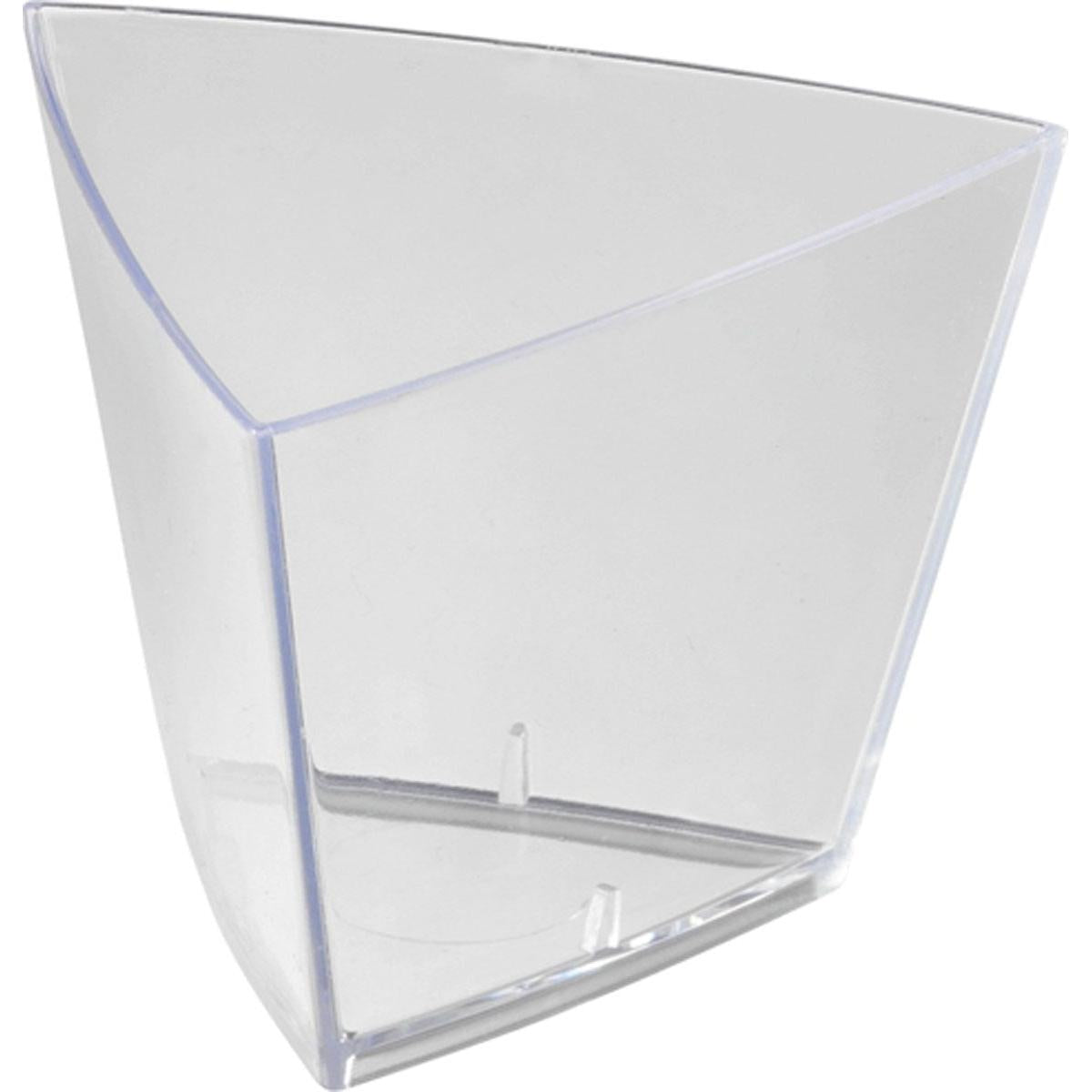 Le Tri Transparent PS 55x55x45 mm de Duni GmbH est un emballage en plastique transparent avec des côtés bombés et un fond plat, parfait comme boîte de rangement petite pour de petits objets. Paquet de 90 pièces - solution de rangement mince idéale.