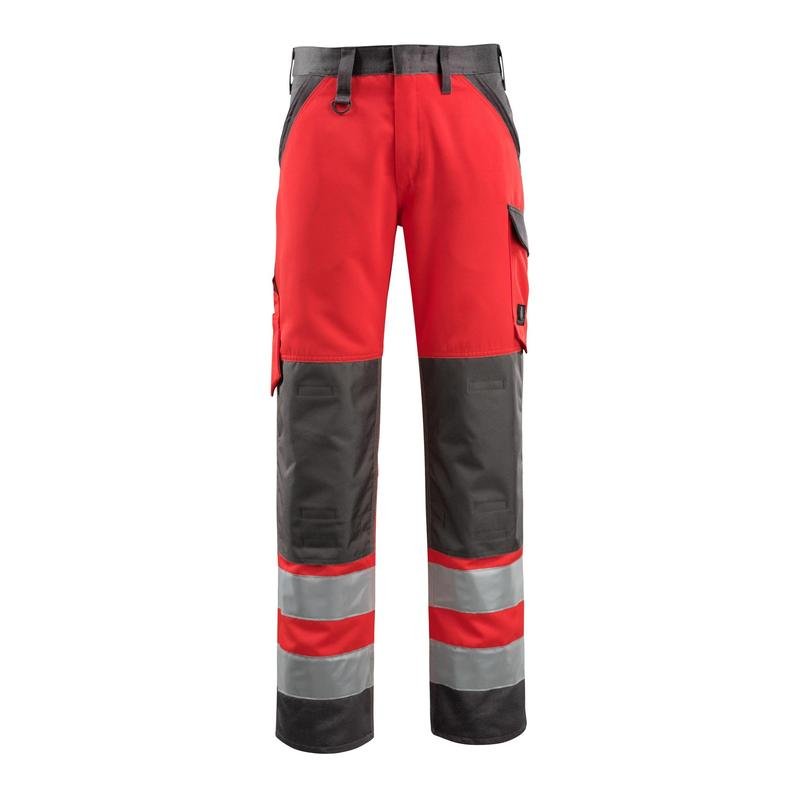 Pantalon MASCOT® Maitland, rouge haute visibilité/anthracite foncé
