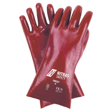 Gants NITRAS PVC, rouge, jersey coton EN 388 | Paquet (12 paires)
