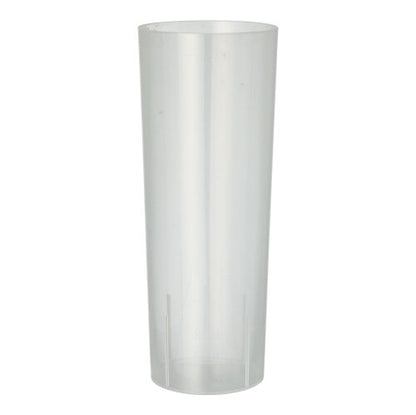 Le verre réutilisable Starpak 10 pour long drinks de la marque Starpak est vide et se tient droit sur un fond blanc simple – le verre en plastique cylindrique et écologique est parfait pour les long drinks.