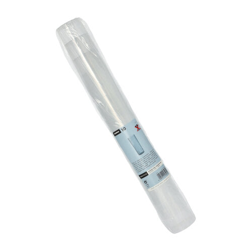 Un rouleau de sacs transparents dans un emballage transparent avec une étiquette Starpak blanche et bleue – parfait pour le stockage écologique avec vos verres réutilisables Starpak 10 pour long drinks.