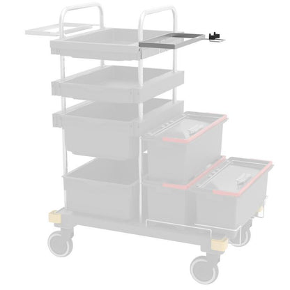 Support VERMOP pour centre chimique avec support poignée sur traverse, 34 x 27 x 9 cm