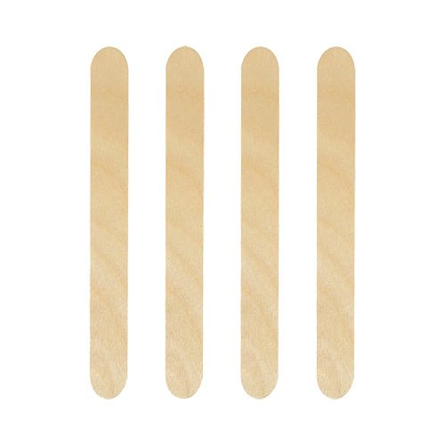 Quatre PAPSTAR agitateurs à boissons en bois (15 cm) pour cocktails Caipirinha sont disposés verticalement côte à côte sur un fond blanc.