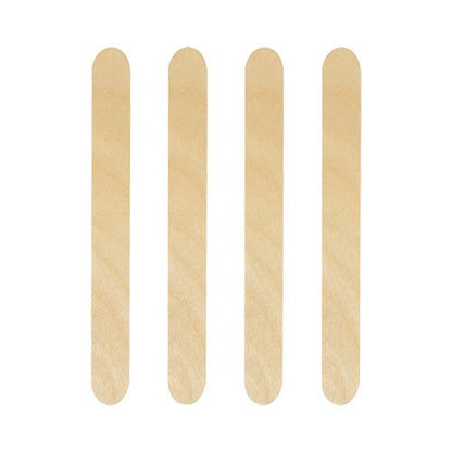 Quatre PAPSTAR agitateurs à boissons en bois (15 cm) pour cocktails Caipirinha sont disposés verticalement côte à côte sur un fond blanc.