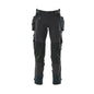 Pantalon avec poches suspendues, pantalon stretch, noir-bleu