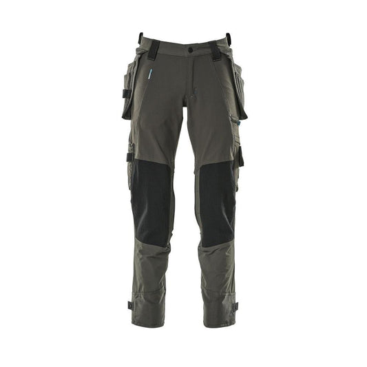 Pantalon avec poches suspendues, pantalon stretch, anthracite foncé