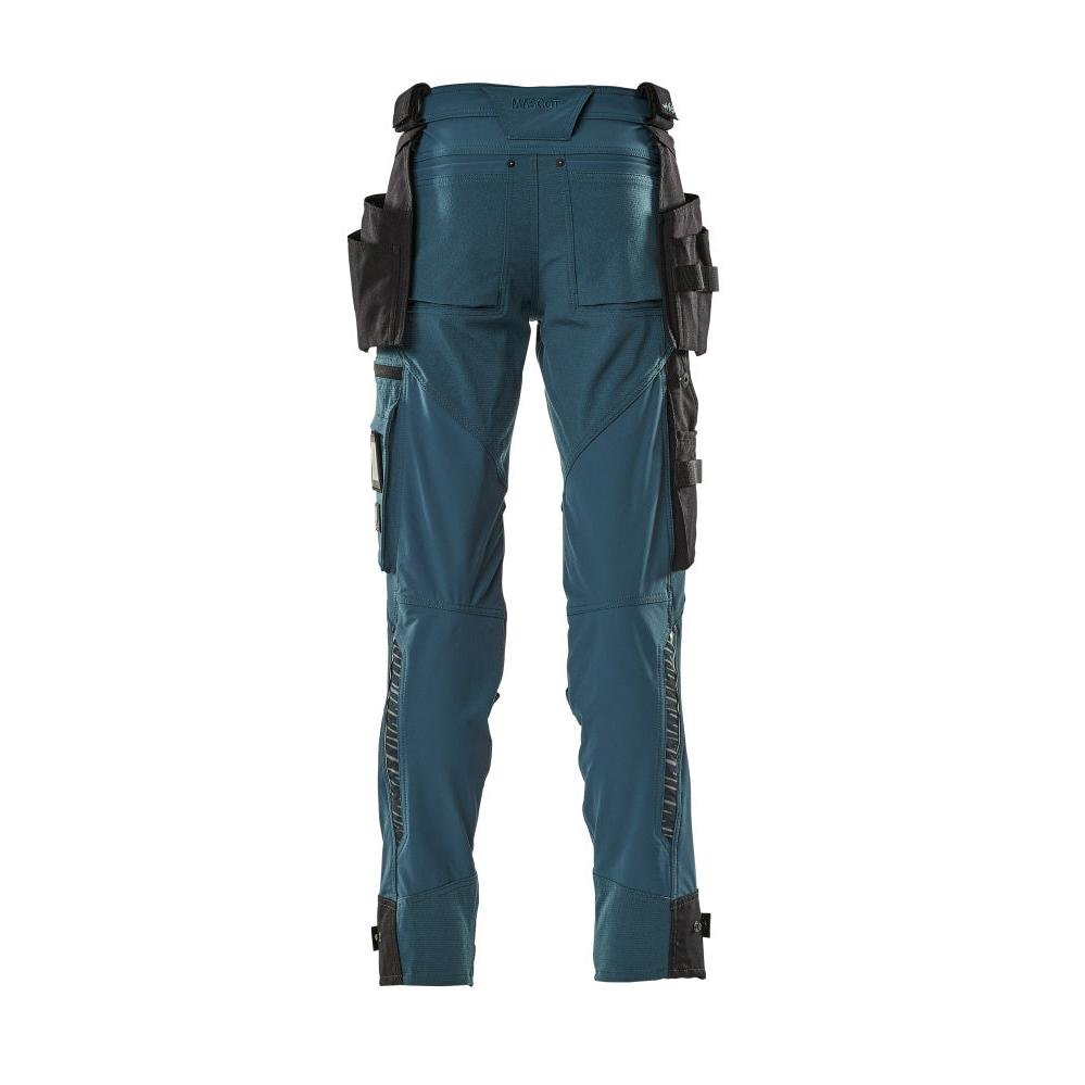 Pantalon avec poches suspendues, pantalon stretch, pétrole foncé