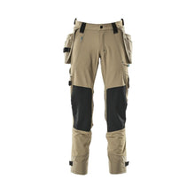 Pantalon avec poches suspendues, pantalon stretch, kaki clair