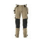 Pantalon avec poches suspendues, pantalon stretch, kaki clair