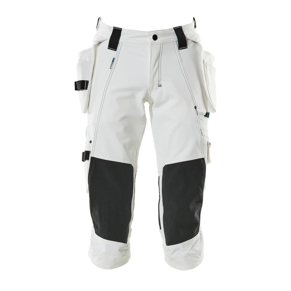 Pantalon trois-quarts, poches suspendues, pantalon trois-quarts stretch, blanc