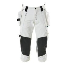 Pantalon trois-quarts, poches suspendues, pantalon trois-quarts stretch, blanc