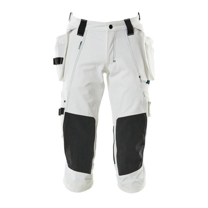 Pantalon trois-quarts, poches suspendues, pantalon trois-quarts stretch, blanc