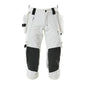 Pantalon trois-quarts, poches suspendues, pantalon trois-quarts stretch, blanc