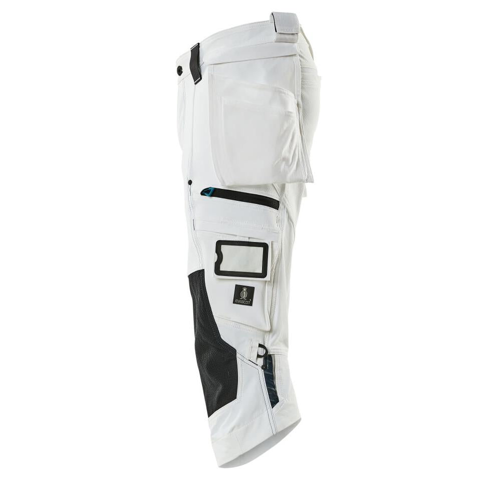 Pantalon trois-quarts, poches suspendues, pantalon trois-quarts stretch, blanc