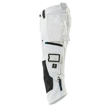 Pantalon trois-quarts, poches suspendues, pantalon trois-quarts stretch, blanc