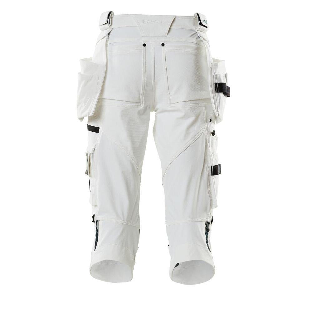 Pantalon trois-quarts, poches suspendues, pantalon trois-quarts stretch, blanc