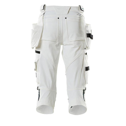 Pantalon trois-quarts, poches suspendues, pantalon trois-quarts stretch, blanc