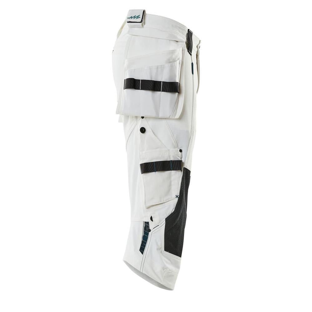 Pantalon trois-quarts, poches suspendues, pantalon trois-quarts stretch, blanc