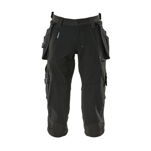 Pantalon trois-quarts, poches suspendues, pantalon trois-quarts stretch, noir