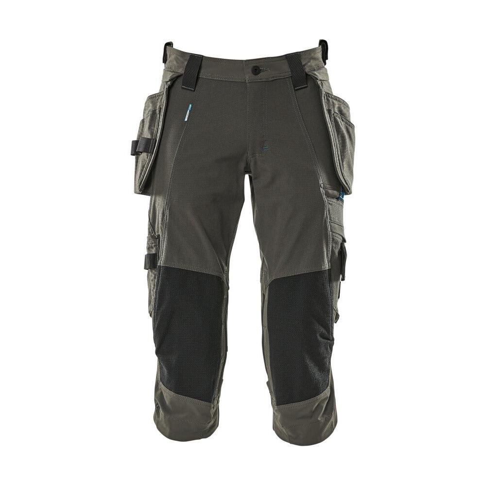 Pantalon trois-quarts, poches suspendues, pantalon trois-quarts stretch, anthracite foncé