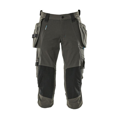 Pantalon trois-quarts, poches suspendues, pantalon trois-quarts stretch, anthracite foncé