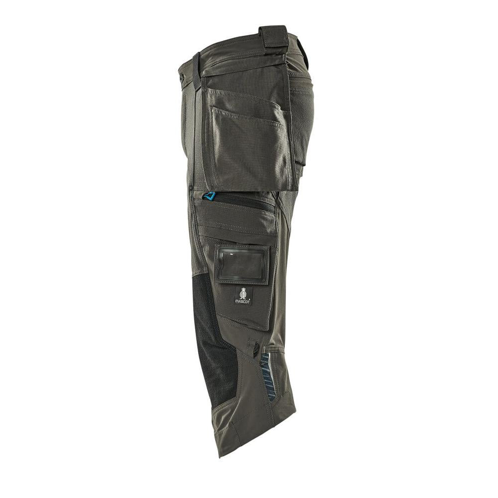 Pantalon trois-quarts, poches suspendues, pantalon trois-quarts stretch, anthracite foncé
