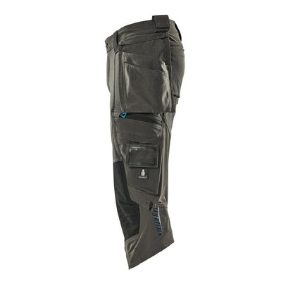Pantalon trois-quarts, poches suspendues, pantalon trois-quarts stretch, anthracite foncé