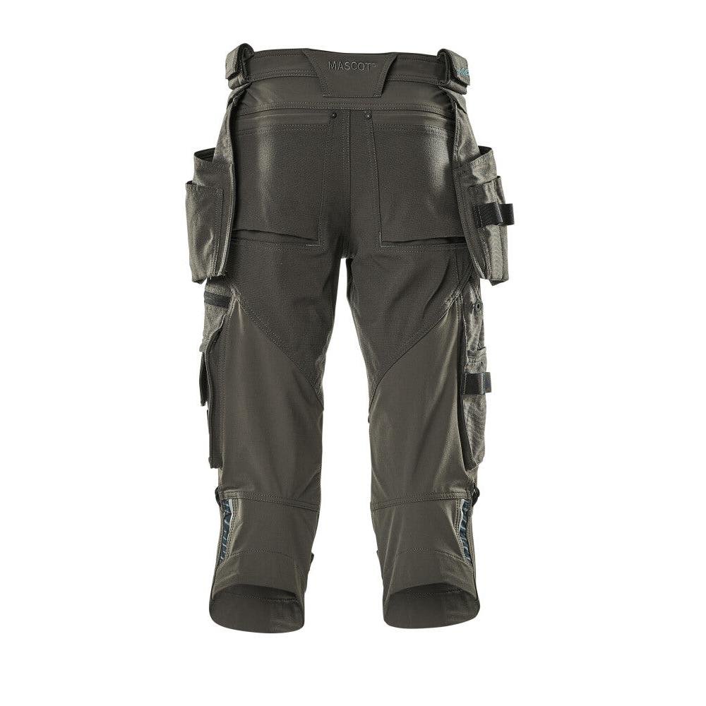 Pantalon trois-quarts, poches suspendues, pantalon trois-quarts stretch, anthracite foncé