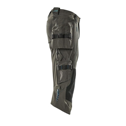 Pantalon trois-quarts, poches suspendues, pantalon trois-quarts stretch, anthracite foncé