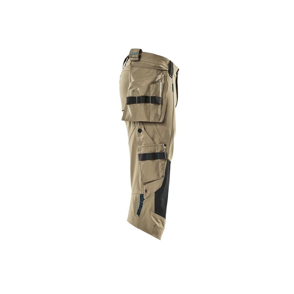Pantalon trois-quarts, poches suspendues, pantalon trois-quarts stretch, kaki clair