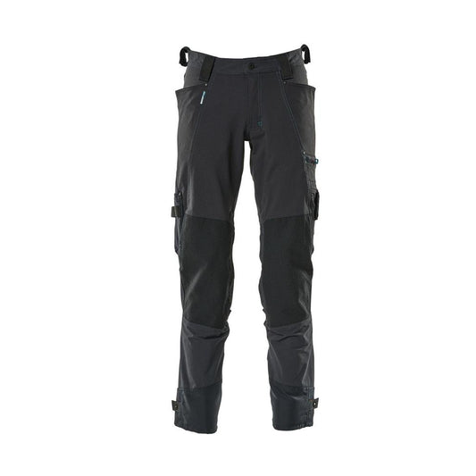 Pantalon avec poches genoux en Dyneema, pantalon stretch, noir-bleu