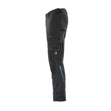 Pantalon avec poches genoux en Dyneema, pantalon stretch, noir-bleu