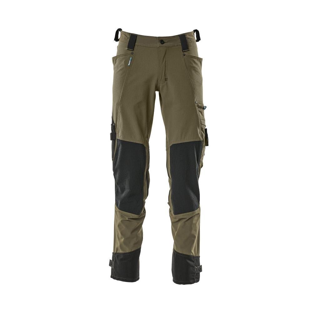 Pantalon avec poches genoux en Dyneema, pantalon stretch, vert mousse