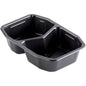 Le Duni GmbH PP-Schale HMR 2 Noir PP 215x148x50, un récipient alimentaire à deux compartiments noir (paquet : 312 pièces), convient au micro-ondes et est idéal comme emballage de restauration pour le stockage et le service polyvalents des aliments.