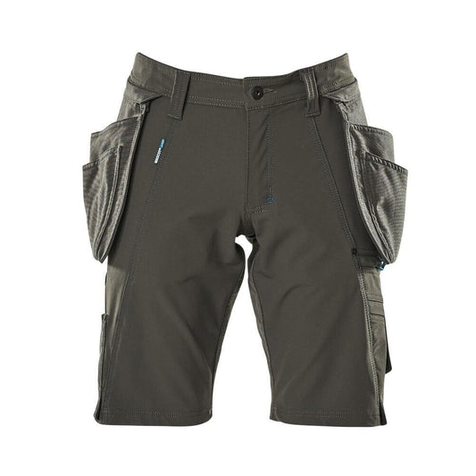 Short, poches suspendues amovibles, short artisan stretch, anthracite foncé