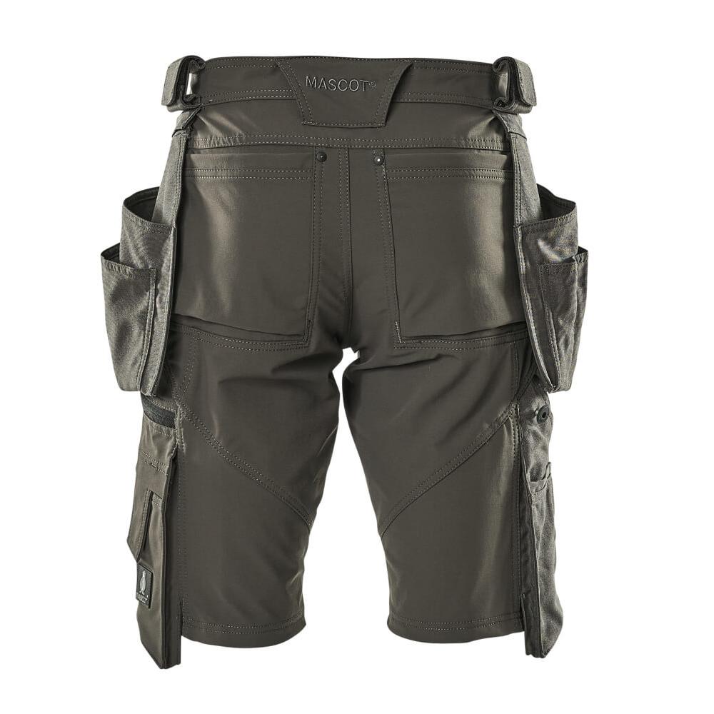 Short, poches suspendues amovibles, short artisan stretch, anthracite foncé