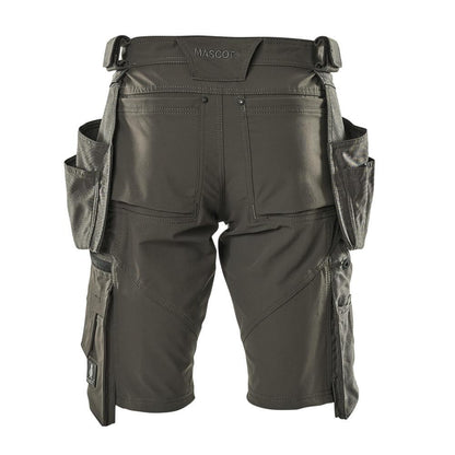 Short, poches suspendues amovibles, short artisan stretch, anthracite foncé