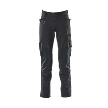 Pantalon avec poches genoux, stretch, pantalon léger, noir-bleu