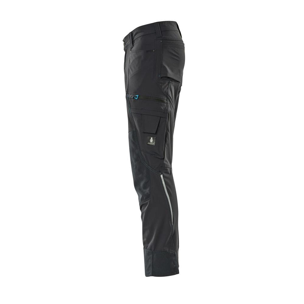 Pantalon avec poches genoux, stretch, pantalon léger, noir-bleu