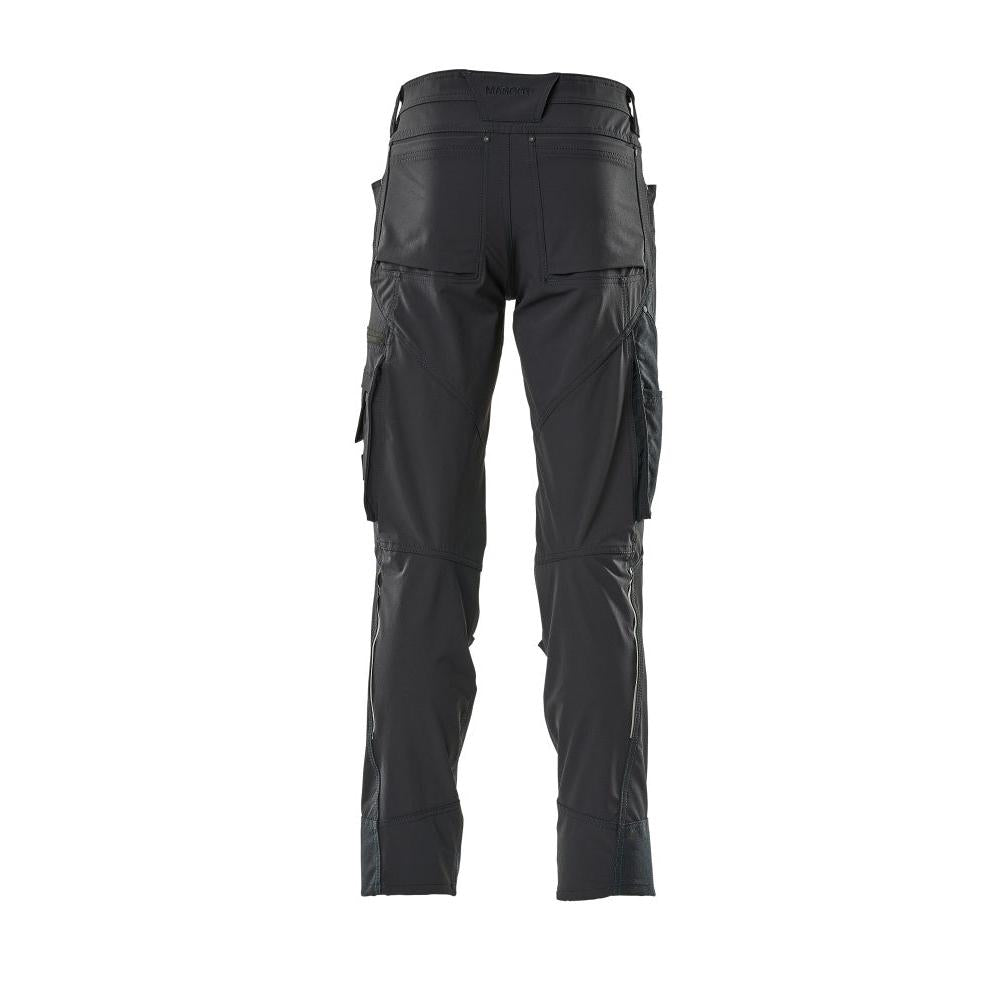 Pantalon avec poches genoux, stretch, pantalon léger, noir-bleu